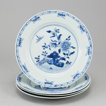 Six blue and white plates, Qing dynasty, Qianlong (1736-95).