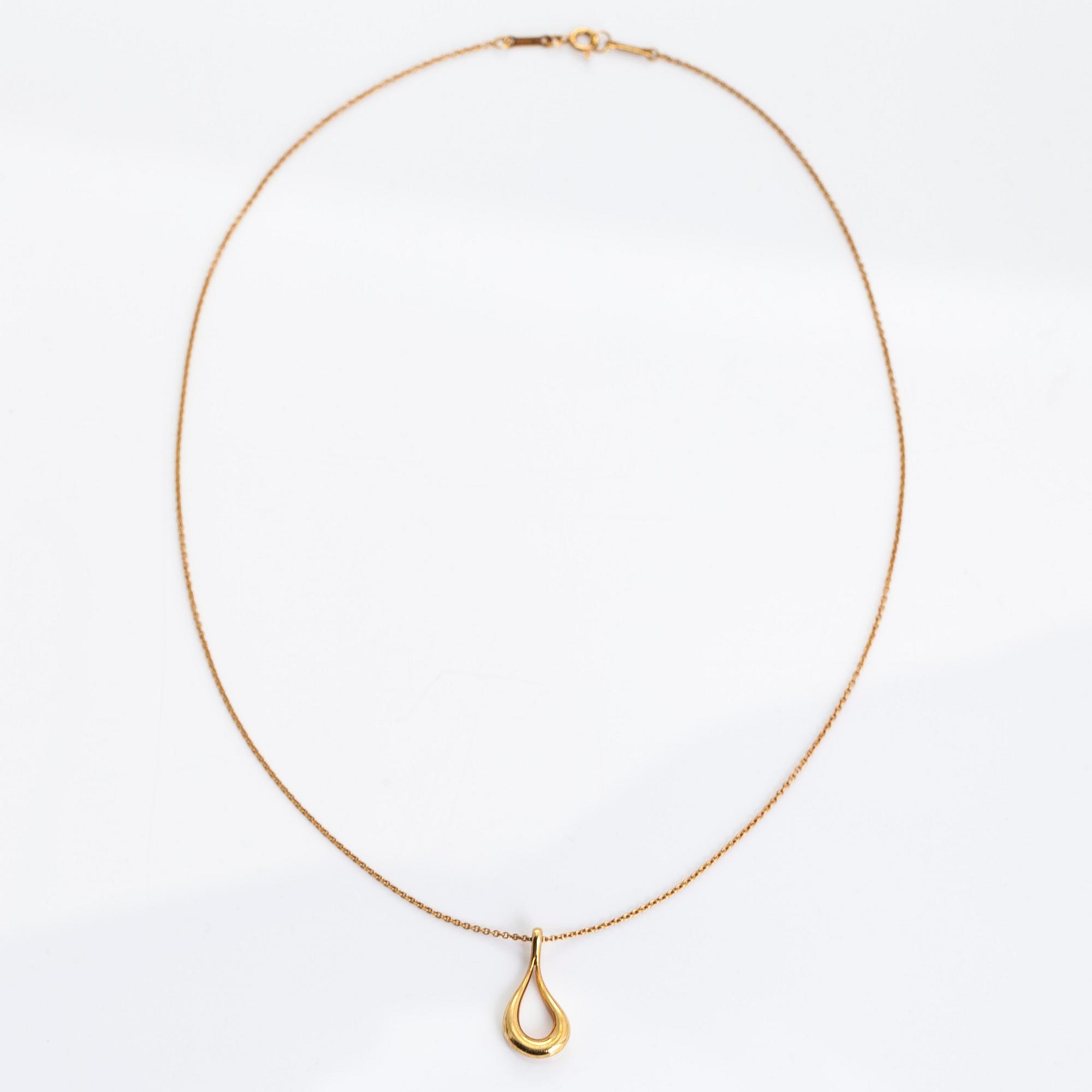 Tiffany & Co, Elsa Peretti, halsband, "Open Teardrop", 18K guld.