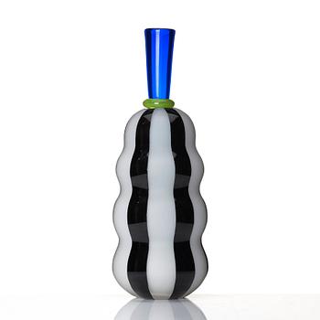 Gunnel Sahlin, a unique glass vase in two parts, Kosta Boda, Sweden, 1990s.