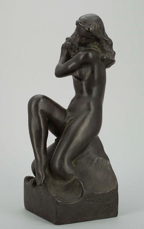 AARRE AALTONEN, skulptur, brons, sign o dat 1942 i godset.