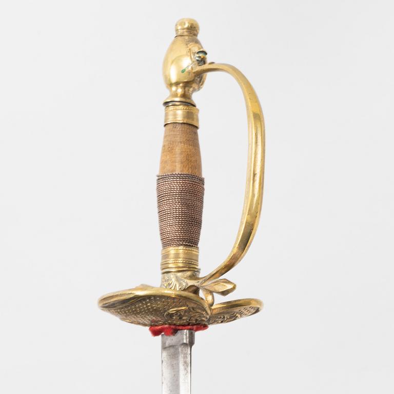 Värja svensk, för infanteriofficer, 1800-talets första hälft.