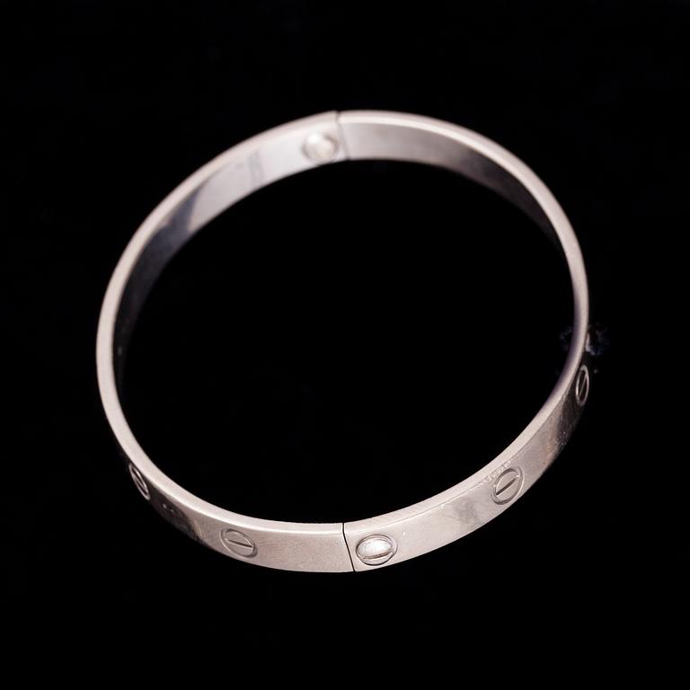 ARMRING, Cartier Love Bracelet, 18K vitguld. Originalask och intyg. 2006.