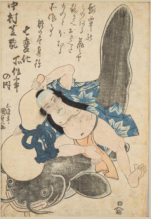 Utagawa Kunisada Kochoro Toyokuni III, träsnitt, Japan.
