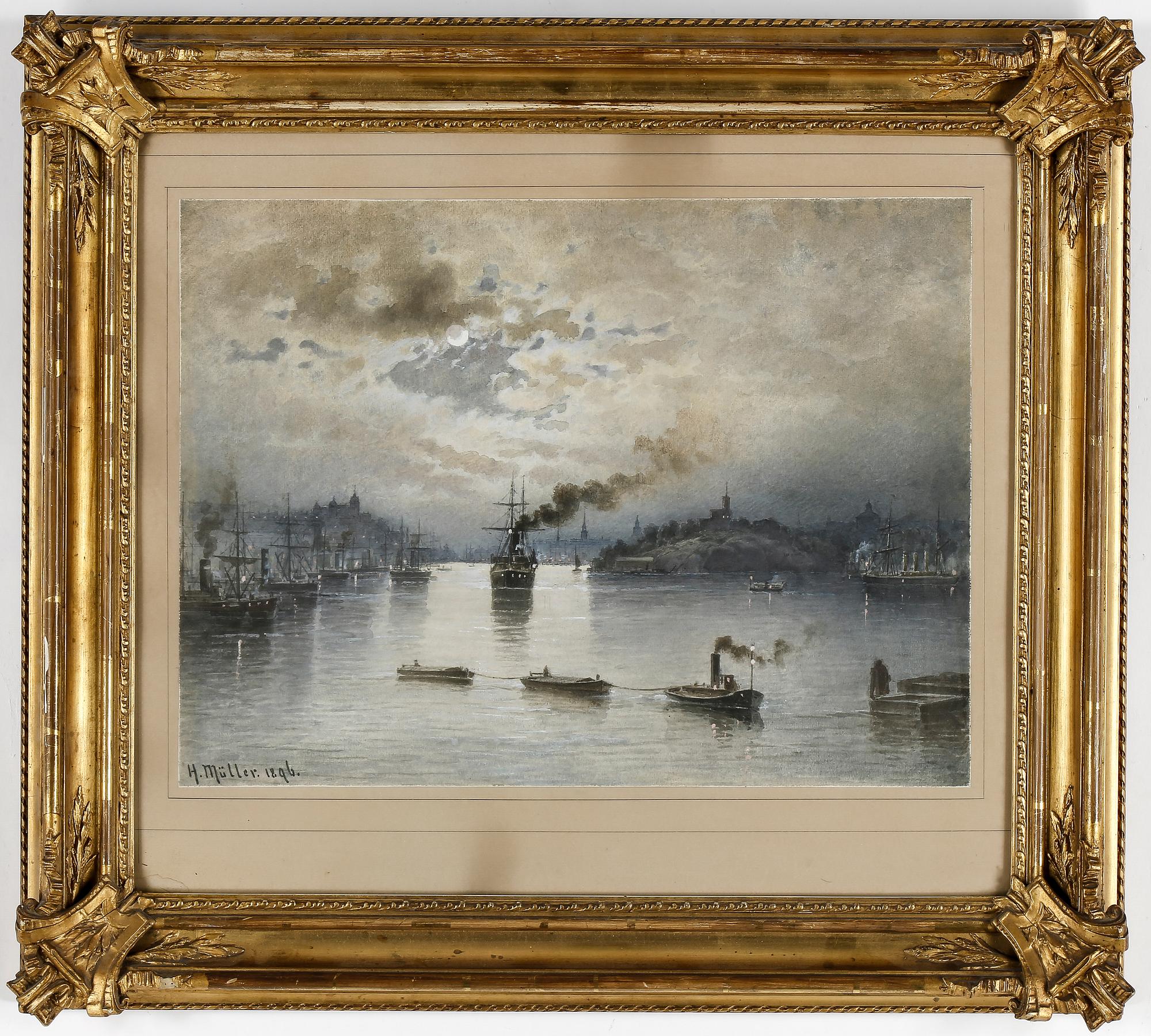 HERMAN MÜLLER, akvarell, signerad och daterad 1896.