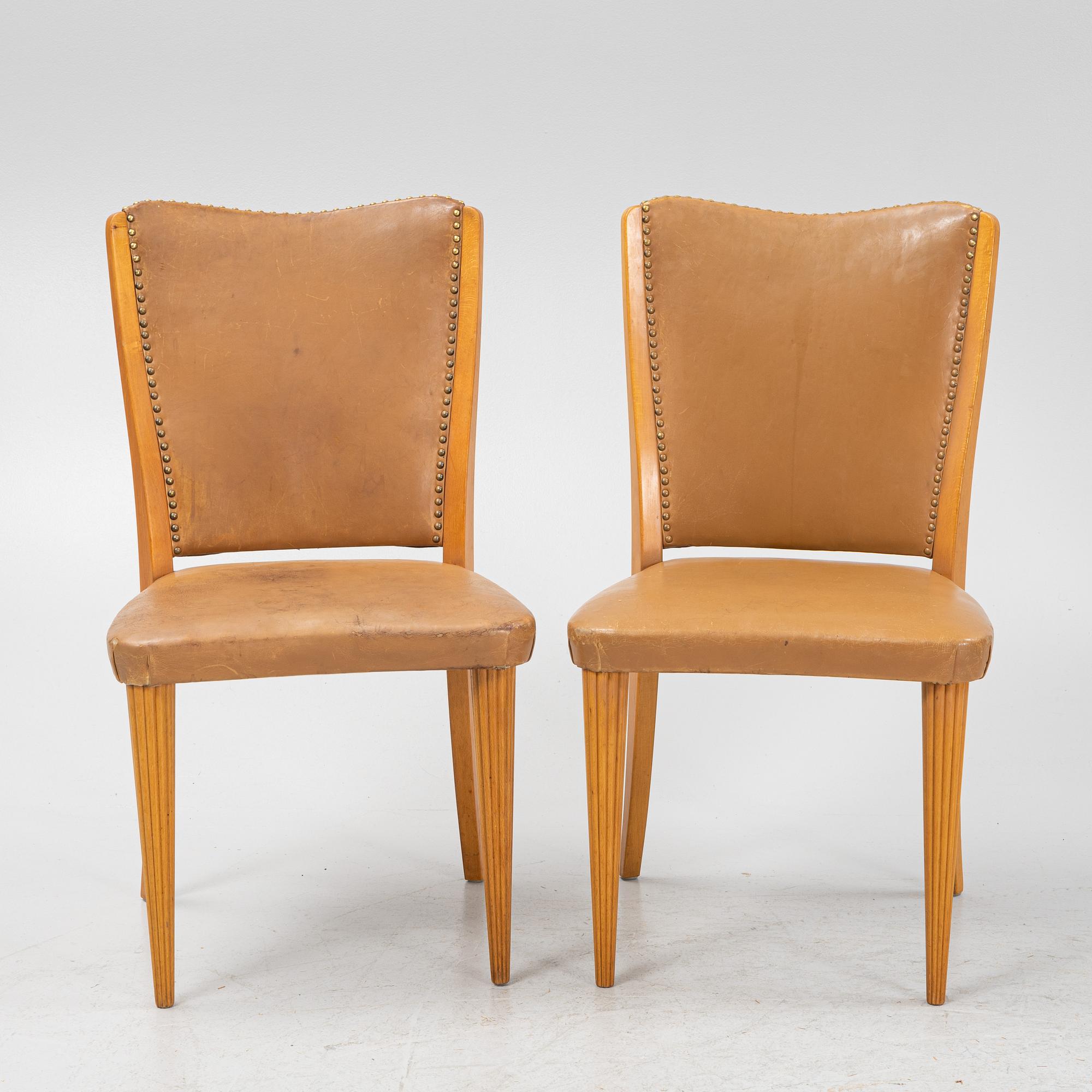 Six SCandinavian Modern chairs, 1940's.
