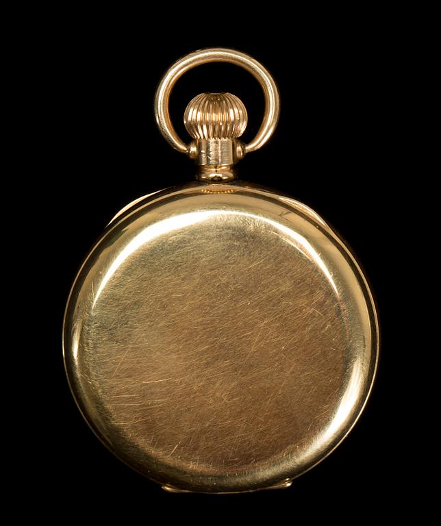 FICKUR, innerboett pläterad med 14 k guld, Waltham. Vikt ca 106 g.