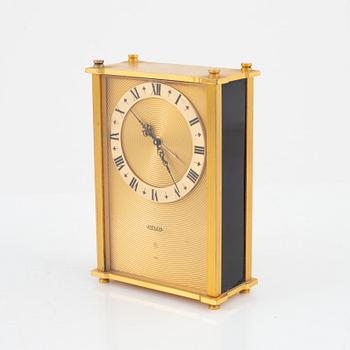 Jaeger-LeCoultre, table clock. model no 2160, with musical movement/alarm and 8-day movement. 1960's.