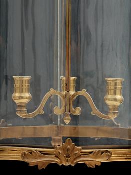 LYKTA, för tre ljus, Louis XV-stil, sent 1800-tal.