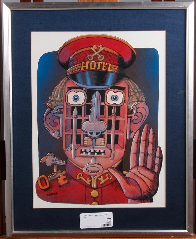 ARNOLD, HANS. Litografi. Sign.