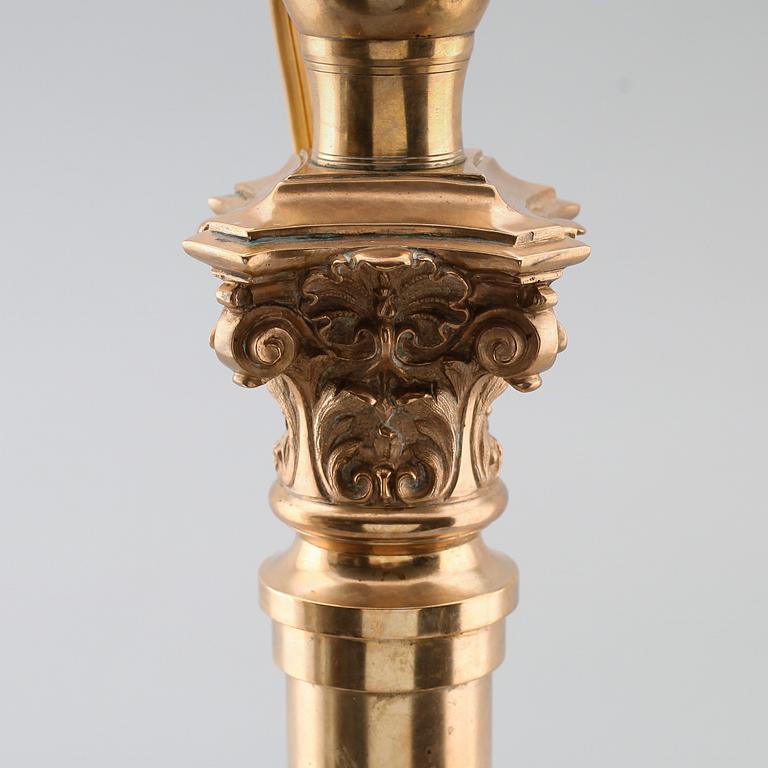 BORDSLAMPA, mässing, 1800-/1900-tal.