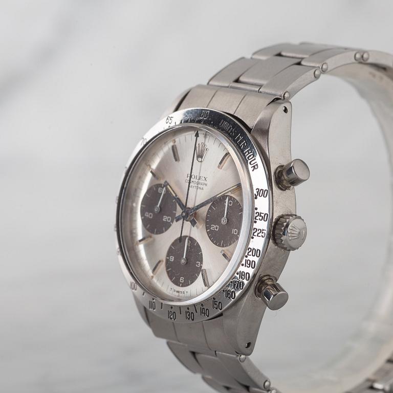 ROLEX, Oyster, Cosmograph (T SWISS T), "Daytona", chronograph, wristwatch, 37 mm,
