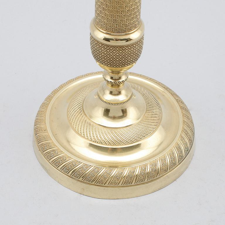 LJUSSTAKE, empire, förgylld brons, 1800-talets första hälft.