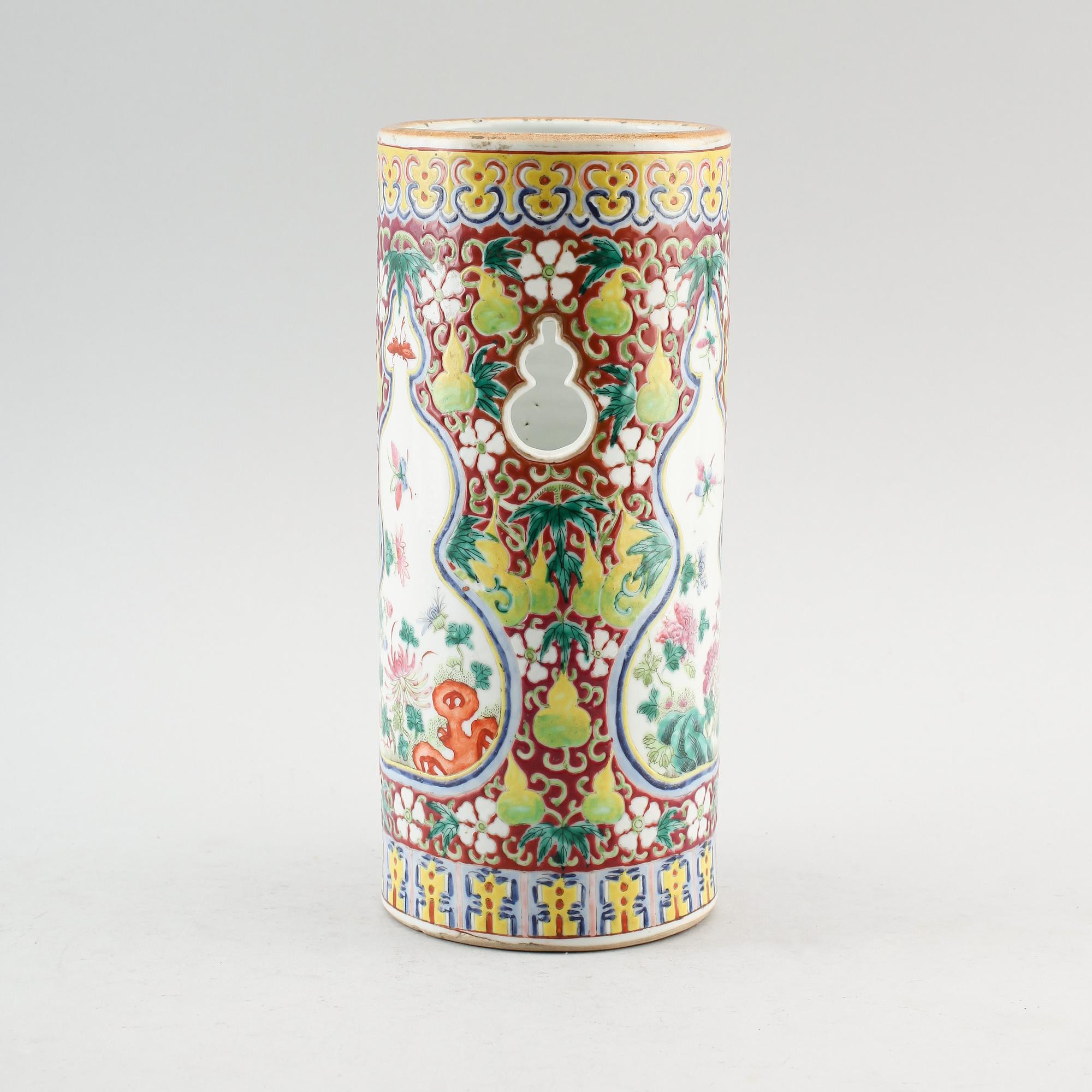 LYKTA/PERUKSTOCK, porslin, Kina, 1900-tal.