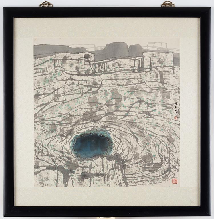 Zhao Zhunwang, född 1944, färg och tusch på papper.