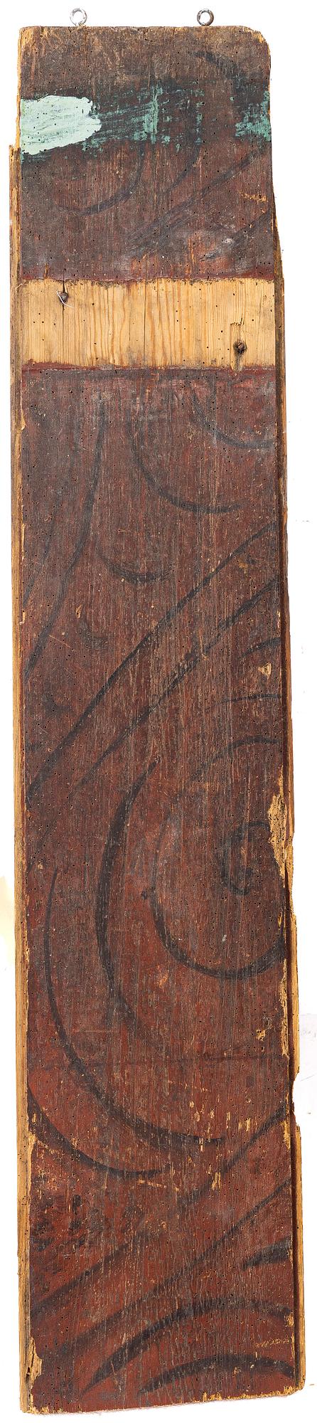 A Swedish painted part of a wall panel, 19th century.