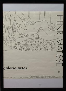AFFISCH, Henri Matisse, Galerie Artek, 1974.