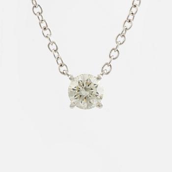 Brilliant cut diamond solitaire necklace.