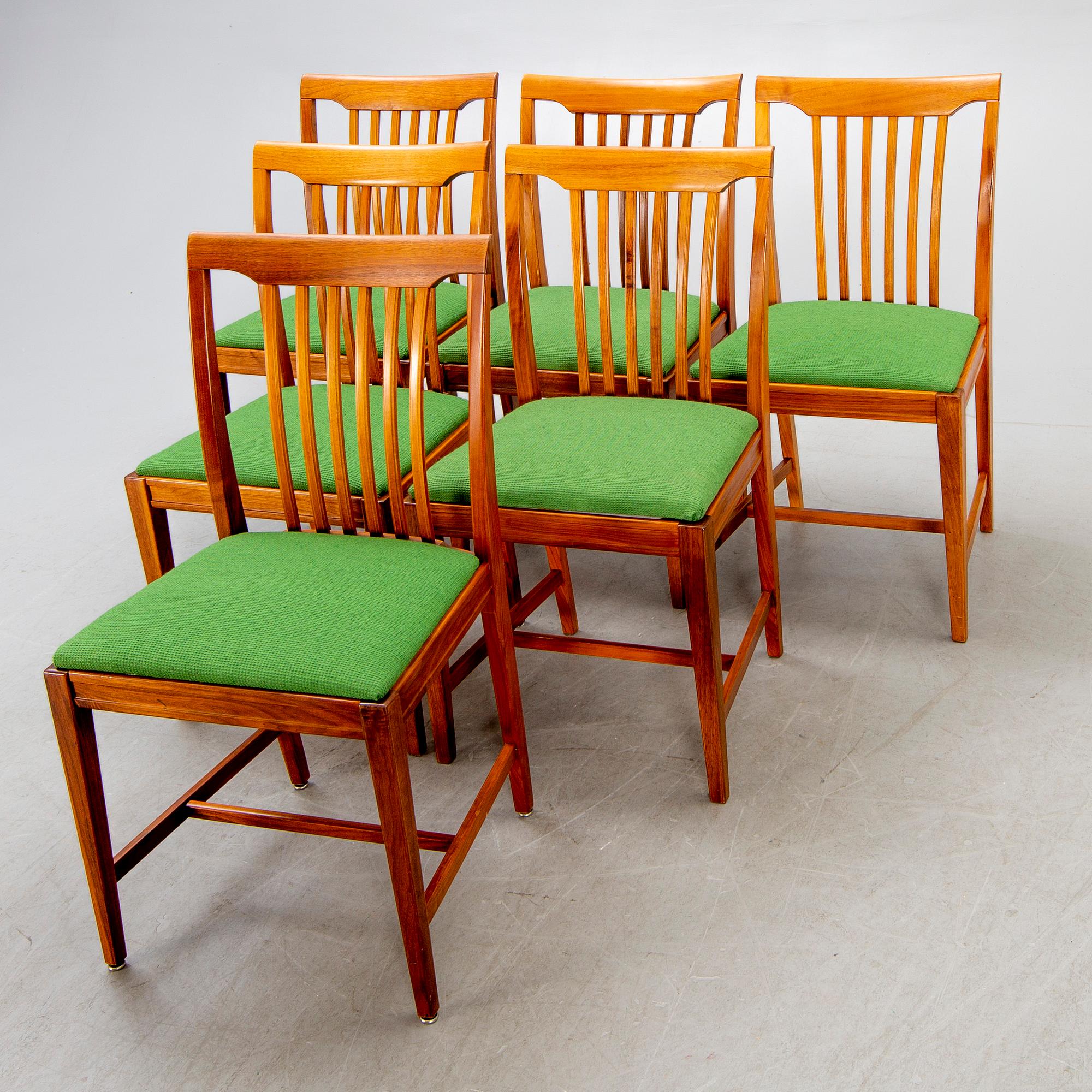 Svante Skogh, a set of sex chairs from Vindö Balder möbler, Vaggeryd, second half of the 20th century.