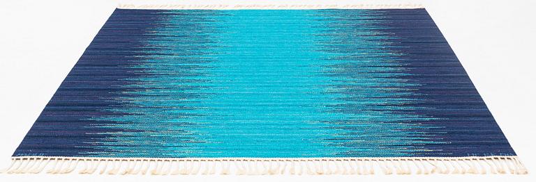 Claesson Koivisto Rune, a carpet, "Forell, Norrskensblå", flat weave, ca 223 x 212 cm, signed AB MMF MC EK OR.
