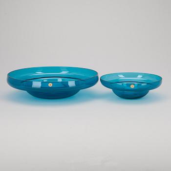 SKÅLAR, 2 st, glas, "Pomona" Helena Tynell, Riihimäen Lasi.