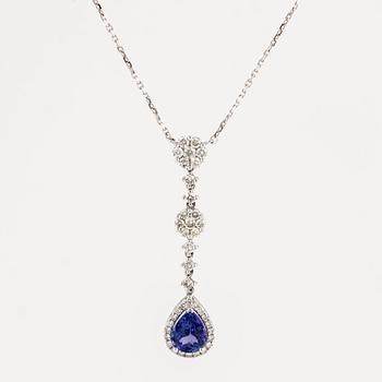 Tanzanite and brilliant-cut diamond necklace.