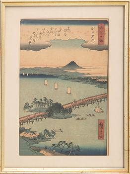 Ando Hiroshige, efter,  4 träsnitt, 1900-tal.