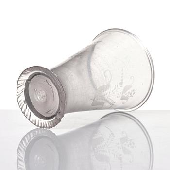 A glass goblet, Skånska glasbruket, Sweden, 18th Century.