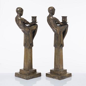 Candelabras, a pair, Art Deco style, 20th century.