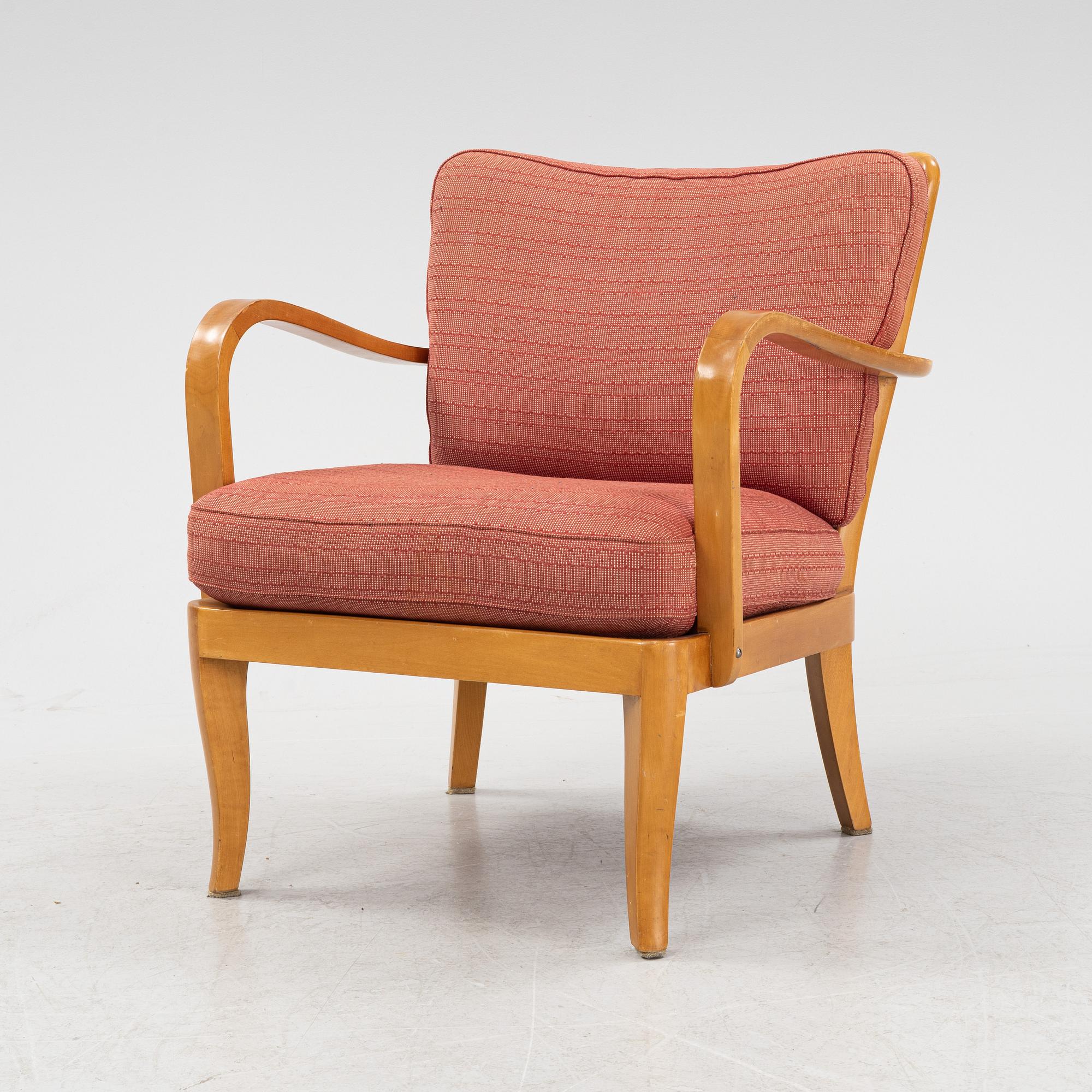 Wilhelm Knoll, fåtölj, Swedish Modern, Knolls Moderna Möbler, 1940-tal.