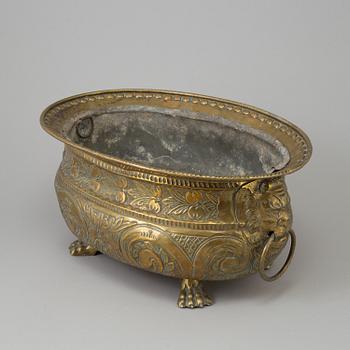 A 18th century brass jardiniere.