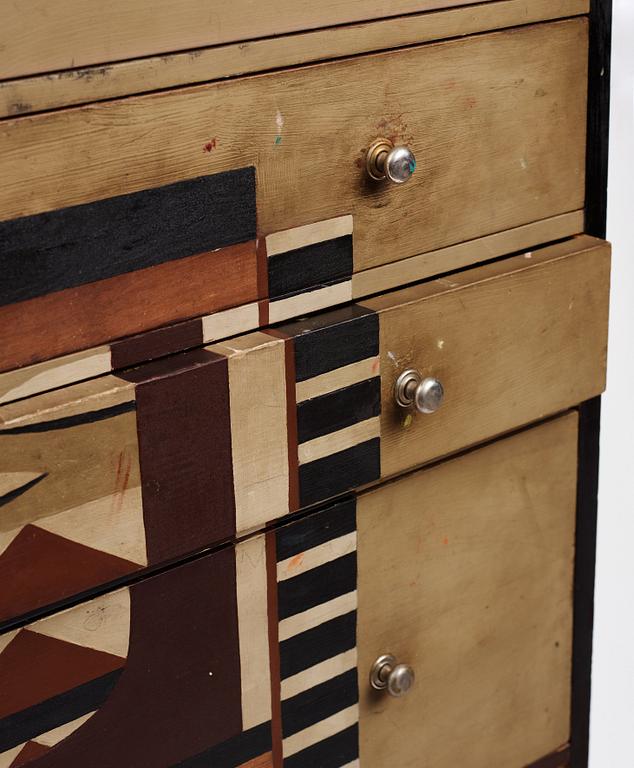 Ingegerd Torhamn, a modernist painted and decorated chest of drawers, Sweden ca 1930.