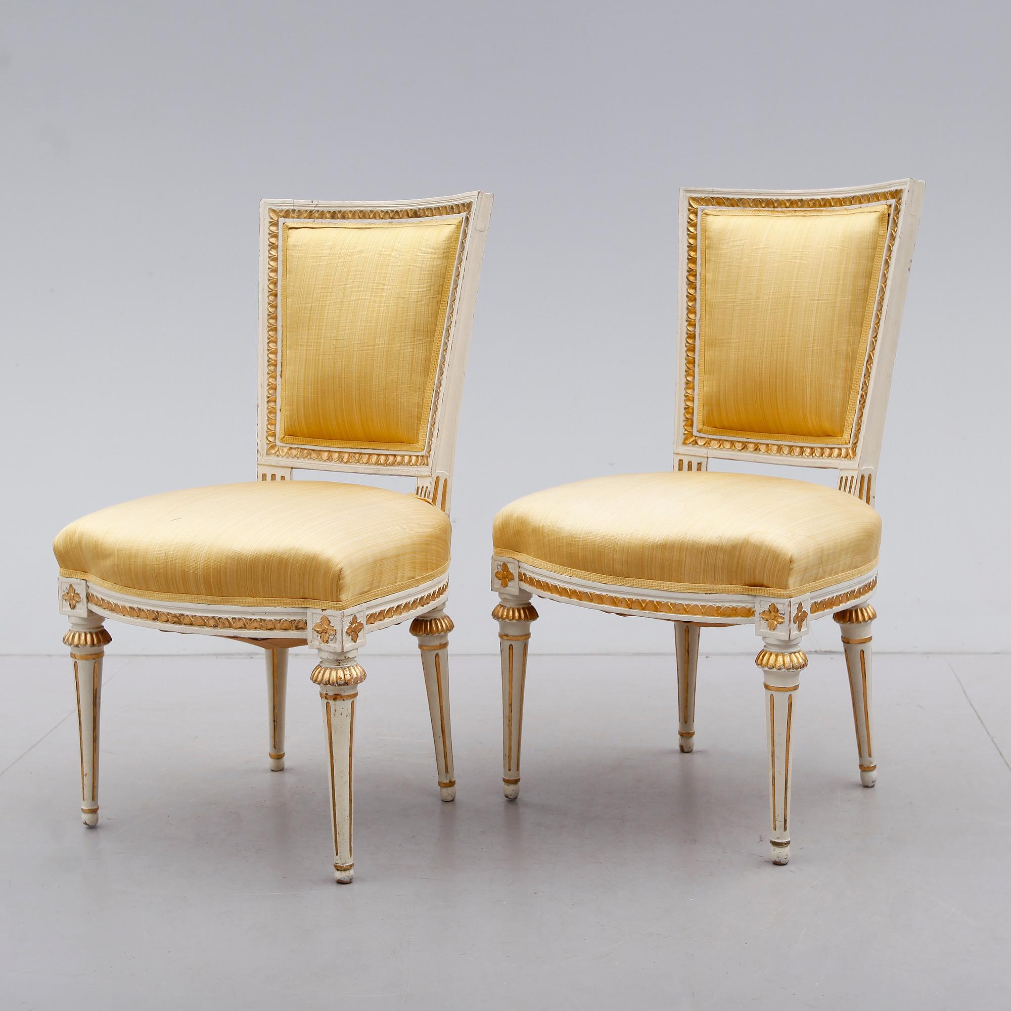 STOLAR, 1 par, sengustavianska, av Johan Hammarström (mästare i Stockholm 1794-1812).