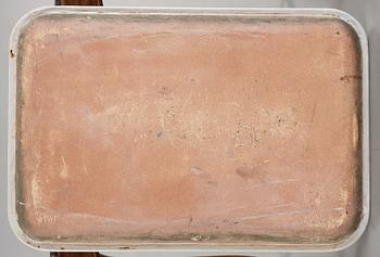 Hildur Haggård, a Swedish Grace glazed ceramic and mahogany tea table, 1920's-30's.