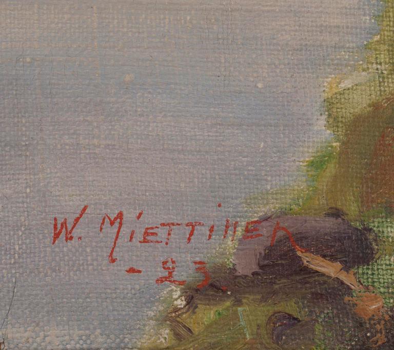 WOLDEMAR MIETTINEN, olja på masonit, sign. och dat. -23.