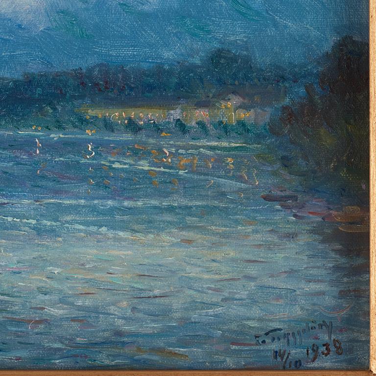 Erik Tryggelin, "Karlbergssjön" (Karlberg lake, nocturnal scene from Stockholm).