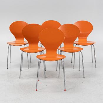 Erik Ole Jørgensen, six stackable 'Rondo' chairs, Danerka, Denmark, 21st Century.