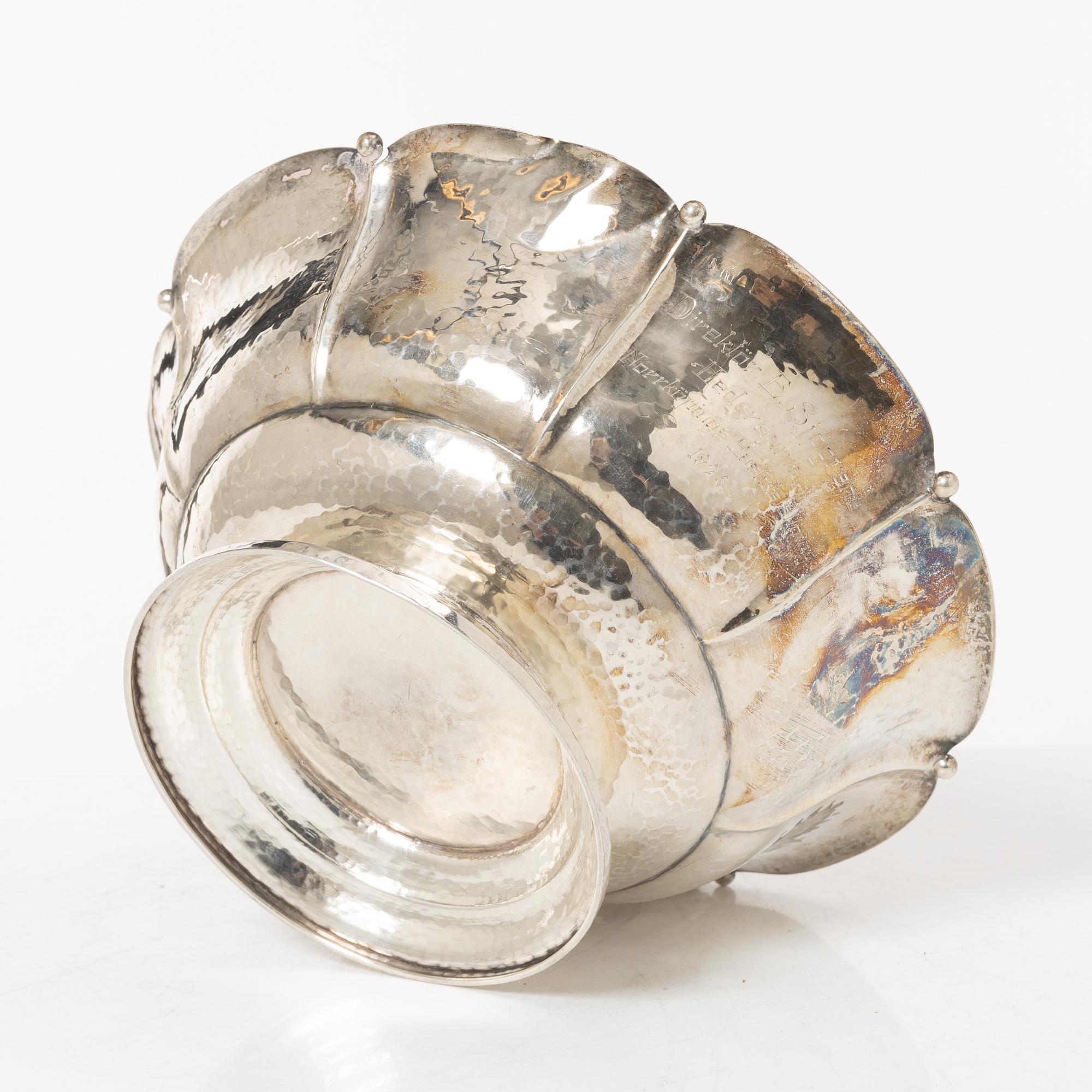 Bowl, silver, stamped ESAB, Kristianstad 1923.