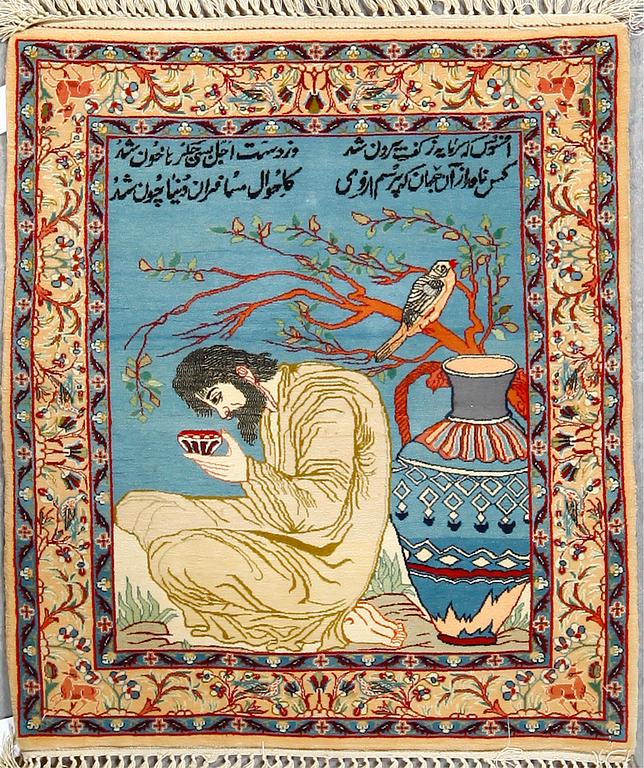 MATTA, old Isfahan figural, ca 78x70 cm.