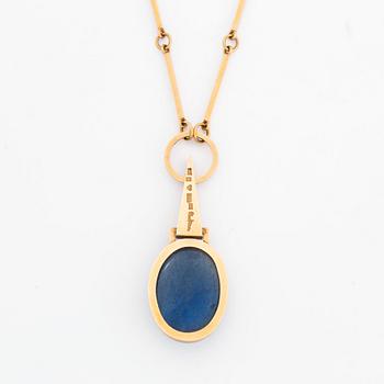 Wiwen Nilsson, a 18K gold and cabochon cut labradorite collier, Lund Sweden 1957.