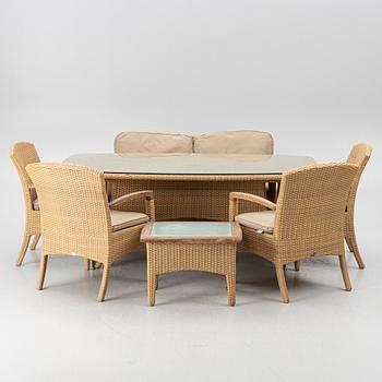 A sevsn-piece garden furniture suite, Gloster.