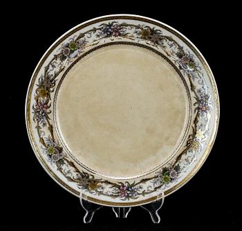 SERVISDELAR, 65 st, flintgods, "Iris", Rörstrand, 1872-1910.