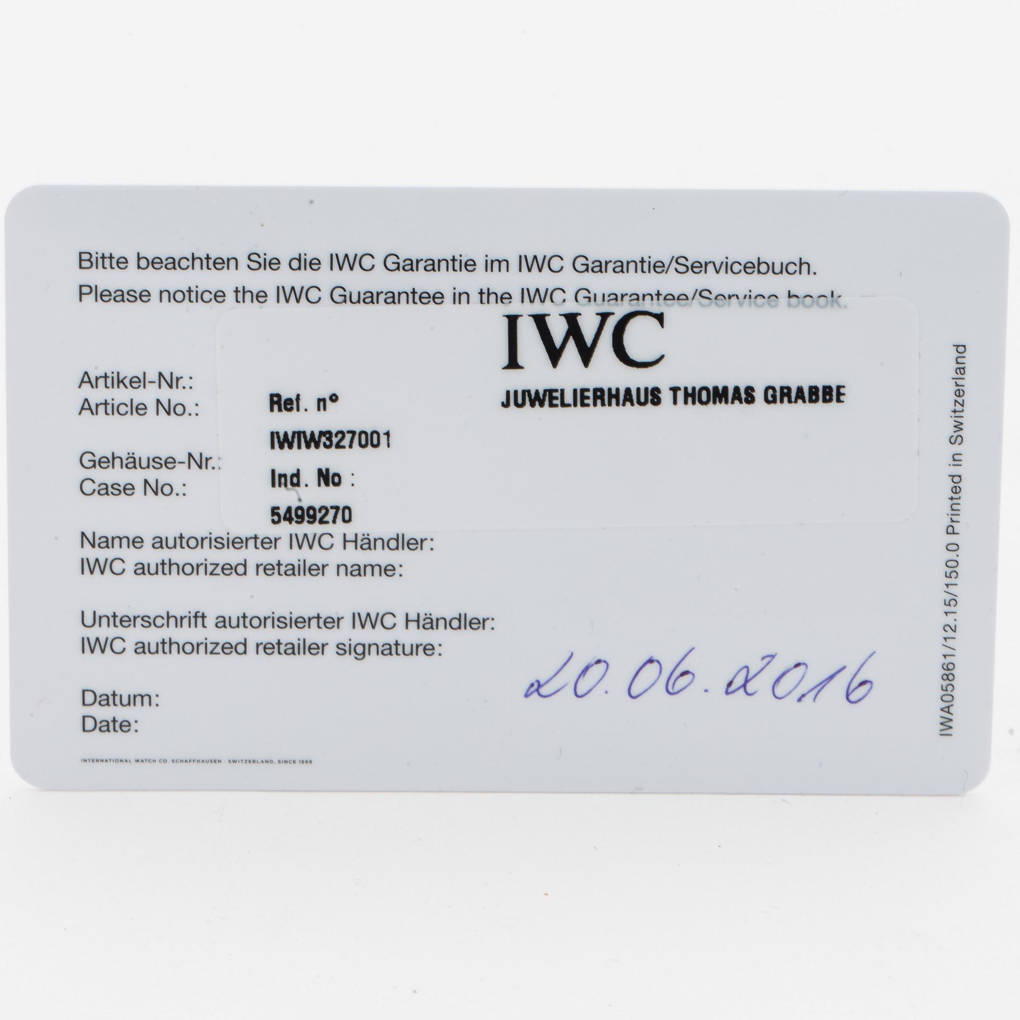 IWC, Schaffhausen, Mark XVIII, wristwatch, 40 mm.