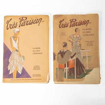 Seven French fashion magazines, 'Trés Parisien', with 123 pochoir fashion plates, Paris, G.-P. Joumard, 1927–31.
