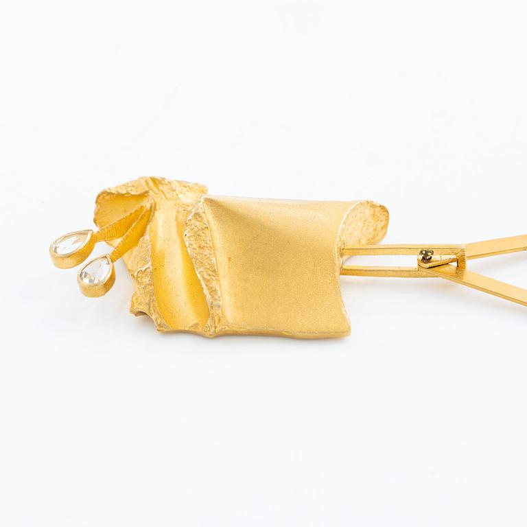 Björn Weckström, a necklace "Inari", 18K gold with faceted rock crystal, Finland. For Lapponia.