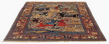 A Kashan 'Mohtasham' rug, c. 211 x 139 cm.