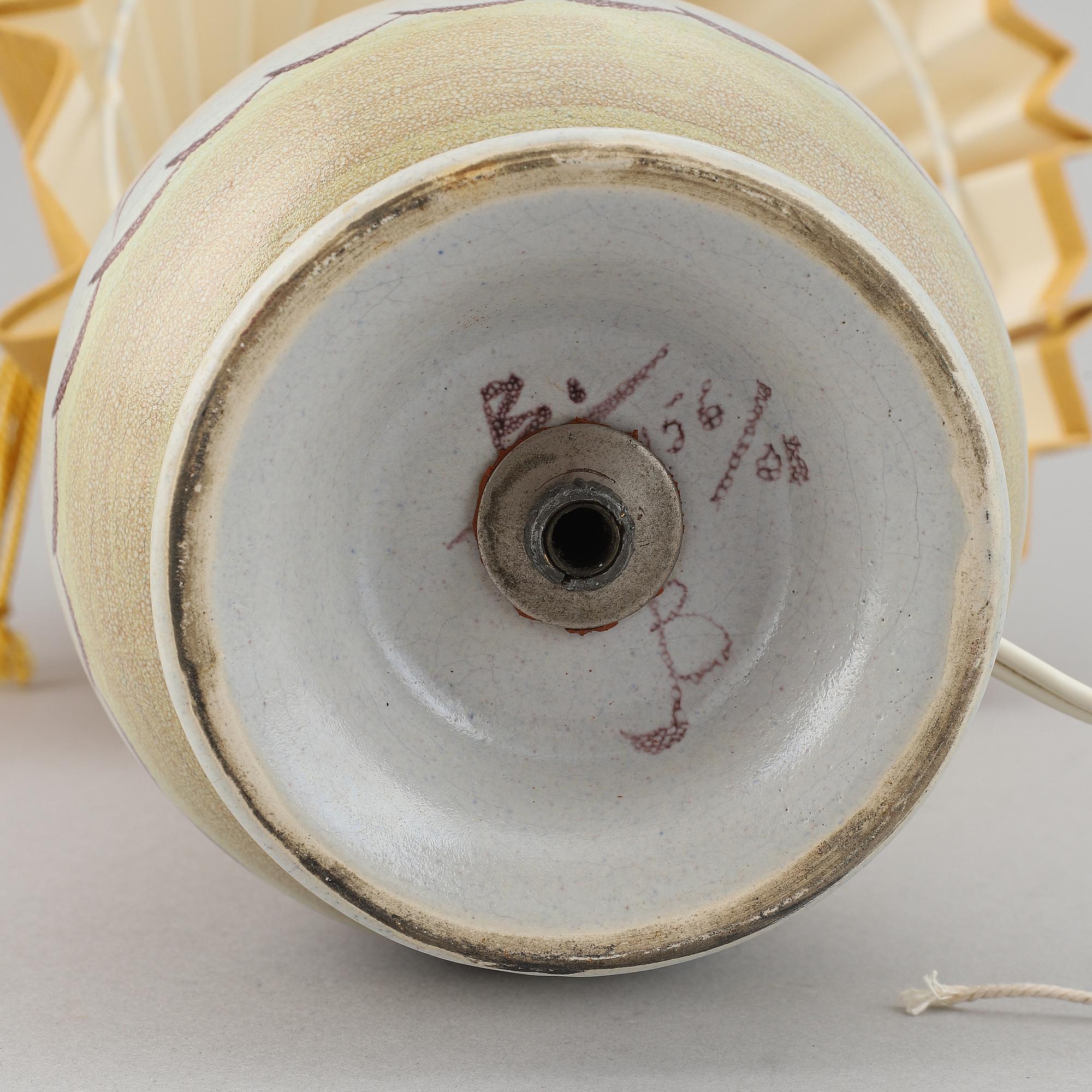 Eva Jancke Björk, a ceramic table light, Bo Fajans.