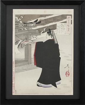 Tsukioka Yoshitoshi · TSUKIOKA YOSHITOSHI, träsnitt, omkring år 1900.