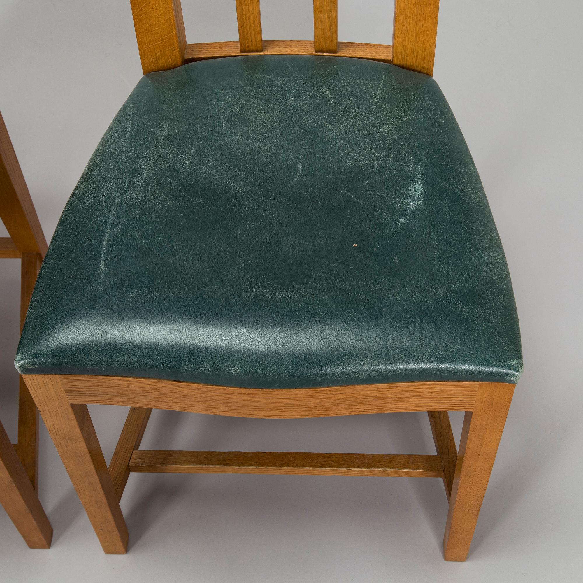 Eliel Saarinen, ruokapöytä ja tuoleja, 6 kpl, "Cranbrook", Adelta Oy, 1900-luvun loppu.