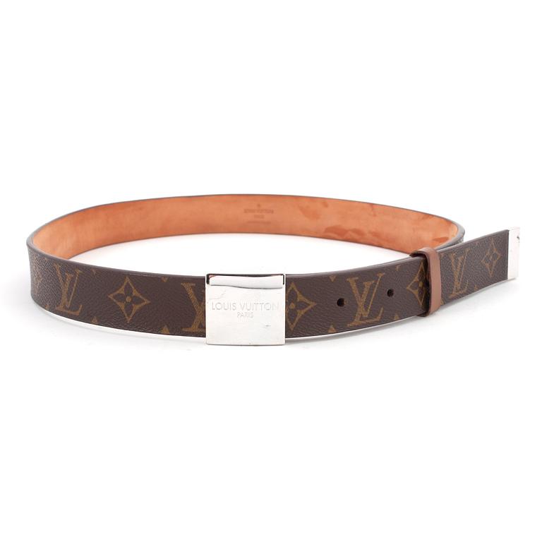 LOUIS VUITTON, a men's monogram canvas belt.