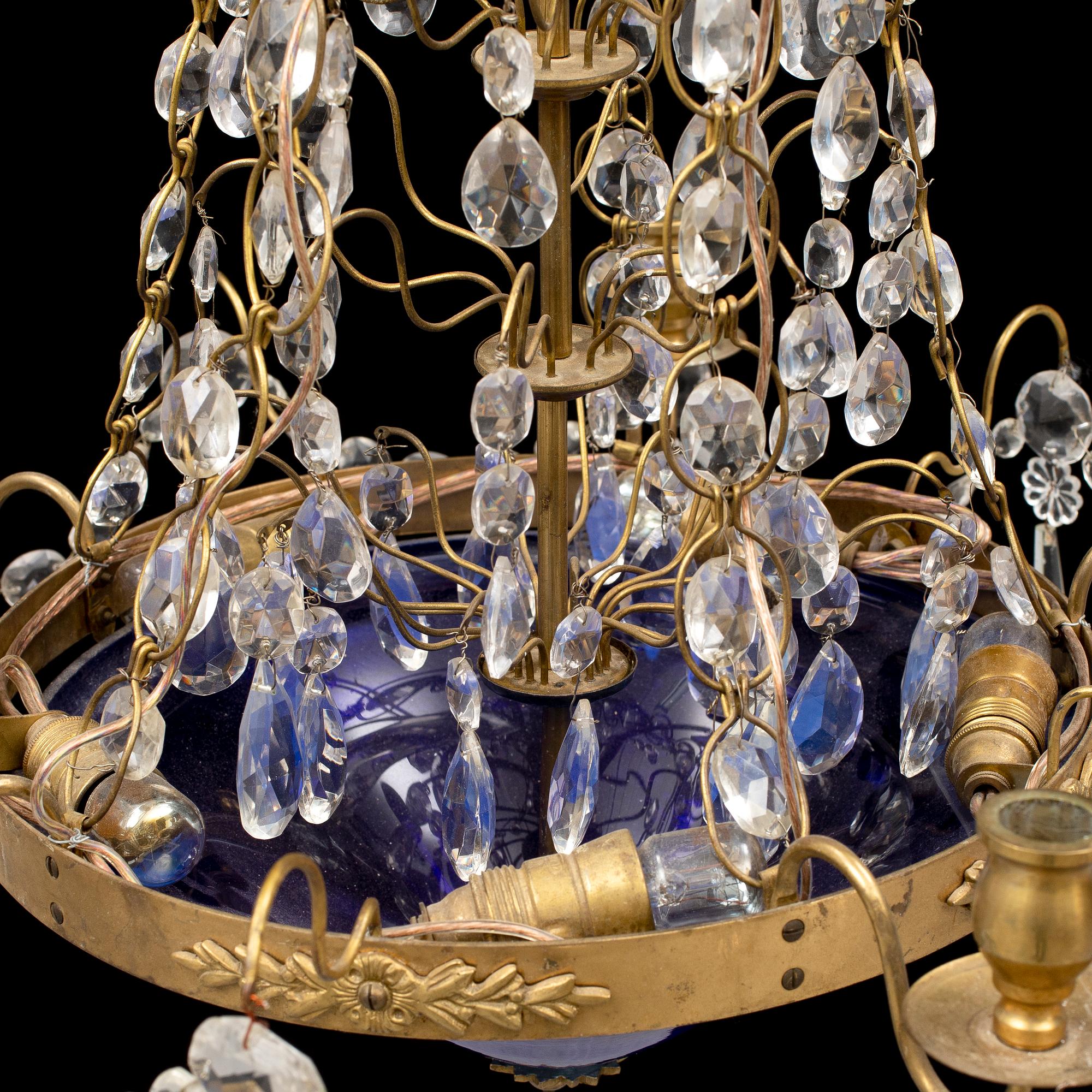 CHANDELIER, gustavian style, mid 20th century.
